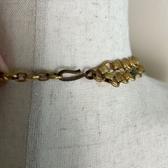 Vintage Goldette-style 1960s necklace white stones - Picture 5 of 16